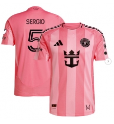 Men's Inter Miami CF Sergio Busquets adidas Light Pink 2025 Euforia Authentic Player Jersey