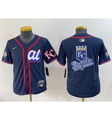 Youth American League Kansas City Royals Team Big Logo Navy 2025 All Star Edition Limited Stitched Baseball Jersey 3