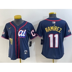 Women American League 11 Jos E9 Ram EDrez Navy 2025 All Star Edition Limited Stitched Baseball Jersey 28Run Small 29