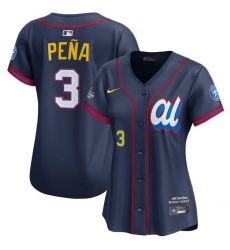 Women American League 3 Jeremy Pena Navy 2025 All Star Limited Stitched Baseball Jersey 