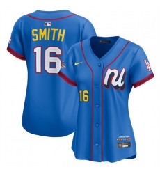 Women National League 16 Will Smith Blue 2025 All Star Edition Limited Stitched Baseball Jersey 