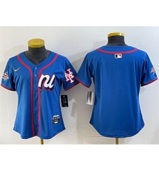 Women National League New York Mets Blank Blue 2025 All Star Edition Limited Stitched Baseball Jersey 