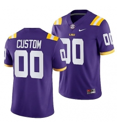 LSU Tigers Custom Purple College Football Men Jersey