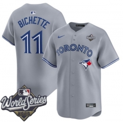 Men Toronto Blue Jays 11 Bo Bichette Gray Cool Base Stitched Baseball Jersey Men Toronto Blue Jays 11 Bo Bichette Gray Cool Base Stitched Baseball Jersey