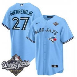 Men Toronto Blue Jays 27 Vladimir Guerrero Jr. Light Blue Cool Base Stitched Baseball Jersey Men Toronto Blue Jays 27 Vladimir Guerrero Jr. Light Blue Cool Base Stitched Baseball Jersey