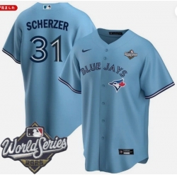 Men Toronto Blue Jays 31 Max Scherzer Light Blue Cool Base Stitched Baseball Jersey Men Toronto Blue Jays 31 Max Scherzer Light Blue Cool Base Stitched Baseball Jersey