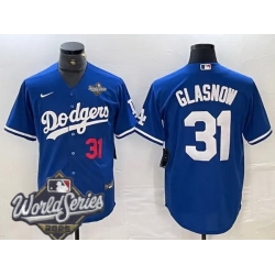 Men Los Angeles Dodgers 31 Tyler Glasnow 2025 World Series Cool Base Stitched Baseball Jersey Blue Men Los Angeles Dodgers 31 Tyler Glasnow 2025 World Series Cool Base Stitched Baseball Jersey Blue