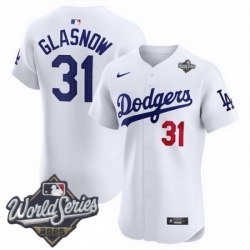 Men Los Angeles Dodgers 31 Tyler Glasnow 2025 World Series Cool Base Stitched Baseball Jersey White Men Los Angeles Dodgers 31 Tyler Glasnow 2025 World Series Cool Base Stitched Baseball Jersey White