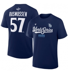 Men Tampa Bay Rays  57 Drew Rasmussen Navy 2026 World Series Name   Number T Shirt