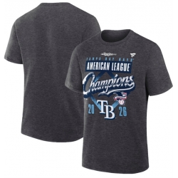 Men Tampa Bay Rays Heather Charcoal 2026 League Champions Locker Room T Shirt