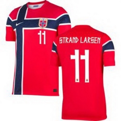 Men 11 Norway Jorgen Strand Larsen Home Stadium Replica   1